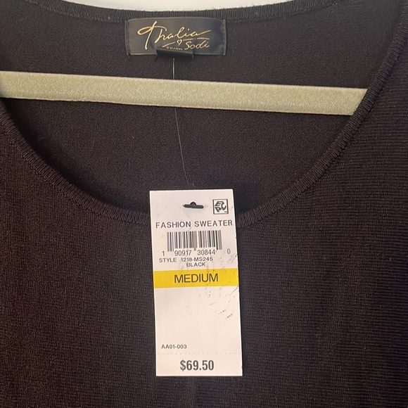 Thalia Sodi NWT cold shoulder sweater with bling Medium sequins oversized - Picture 5 of 15